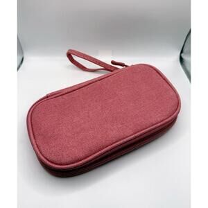 Pink Travel Organizer Case, 2 Pockets, New, Travel Cord Storage